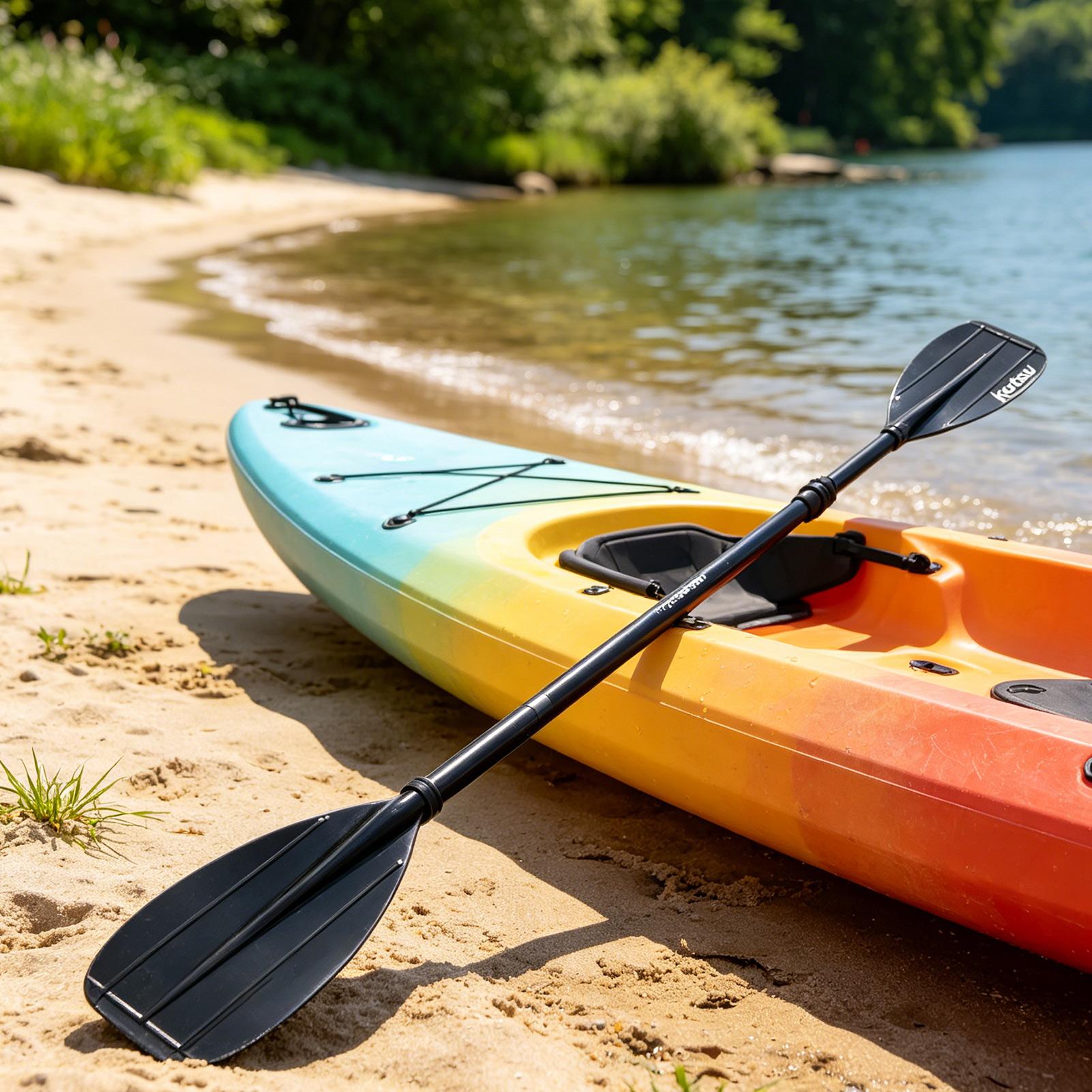 Fishing Kayak Paddle - Carbonfaser-Paddel, 2-teilig, leichtes Doppelkopf-Paddel für Paddleboard,